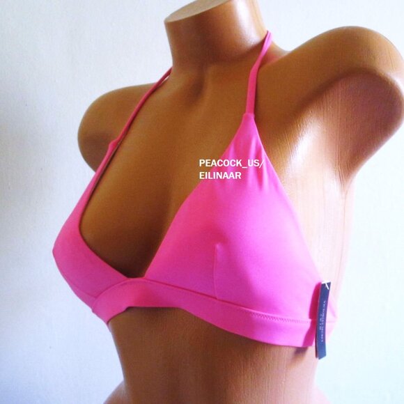 VICTORIA SECRET Swim Triangle Push Up Bikini Top Medium Hot Pink Removable pad - Picture 1 of 5